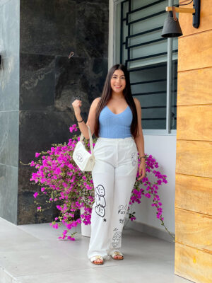 Blusa Celeste - Pantalón de dama